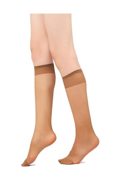 Müjde 38 Bronze Toe Reinforced Matte Thin Knee High Socks