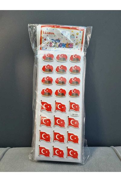 Ticon 24*20 Pieces Anitkabır+Bayrak Daily Educational and Fun Sticker Set - Planner