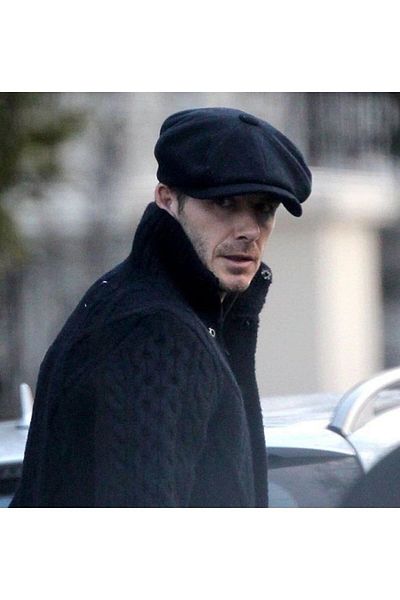 GoldCap Winter Black Wool Cashmere British Style 8 Piece Peaky Blinders Cap
