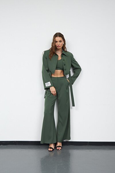 NOK İSTANBUL Chic Palazzo Pantolon Haki