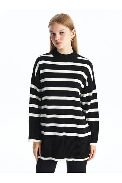 LC Waikiki Lcw Modest Crew Neck Striped Women's Knitwear Tunic