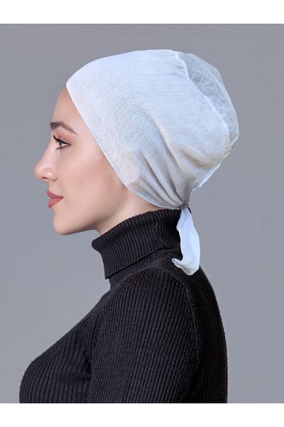 nanak Non-Slip White Cheesecloth Bonnet