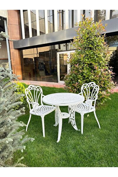 IVF İstanbul model ferforje görünümlü PLASTİK Yuvarlak masa ve sandalye takım...
