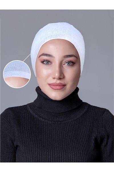 nanak Non-Slip White Cheesecloth Bonnet