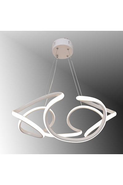 TT AYDINLATMA TT307-40-BY TT Lighting Spiral - Daylight Matte White Led Chandelier