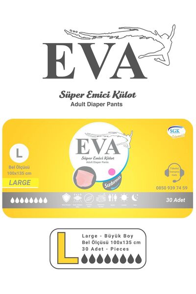 EVA Premium Night Lady Scented Panty Diapers Large 30-Pack