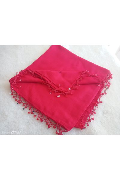hoaryage Star Embroidered Beaded Handmade - Cheesecloth Scarf, Yemeni Mevlüt Cover 4 Edge