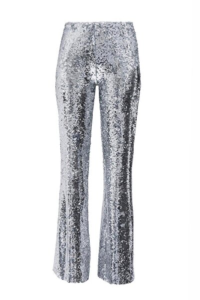 NOK İSTANBUL Limited Edition Serisi Super Model Payetli Pantolon Gümüş