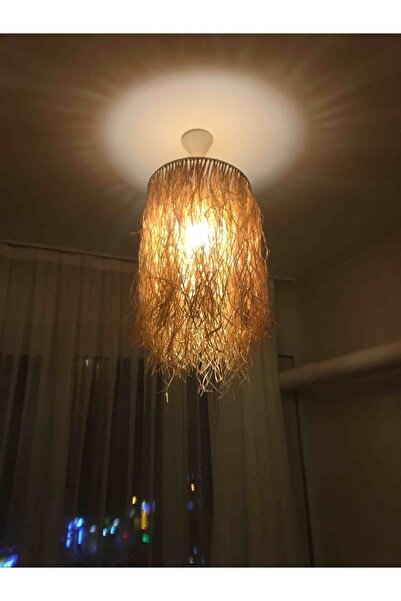 My Family Hasır Doğal Saçaklı Dekoratif Rafya Avize