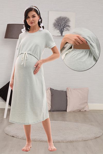 lohusahamile Rochie de maternitate Green Melange - Caracteristica de alaptare