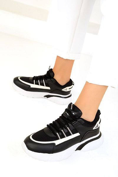 SOHO 19440 Model Black-White Women's Sneakers