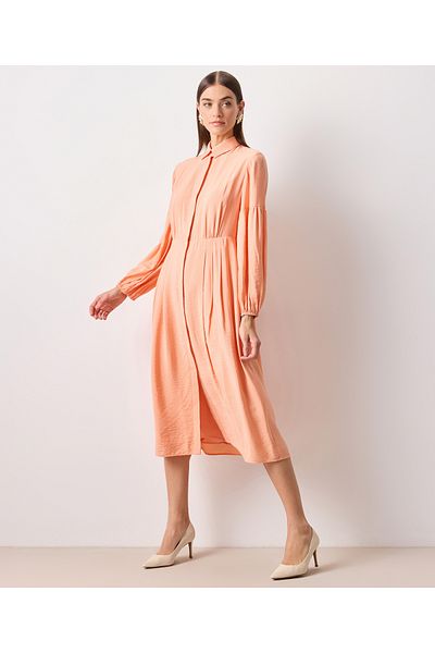 İpekyol Salmon Colored Woven Dress
