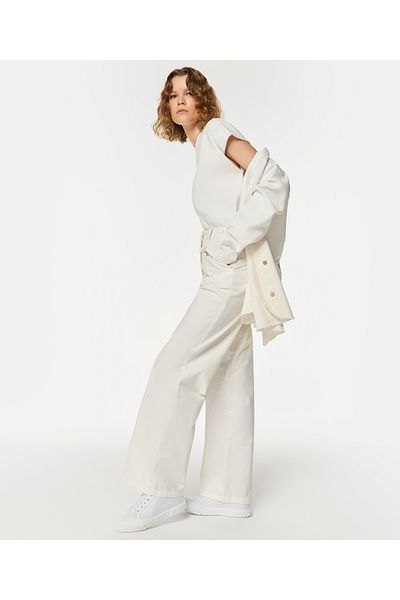 Twist White Woven Trousers