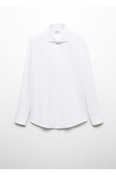 MANGO Woman Weißes Herrenhemd -67270620