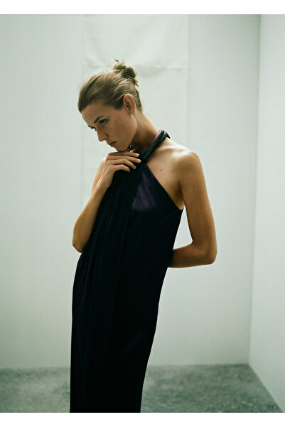 MANGO Woman Fialové dámské šaty - Model57045151