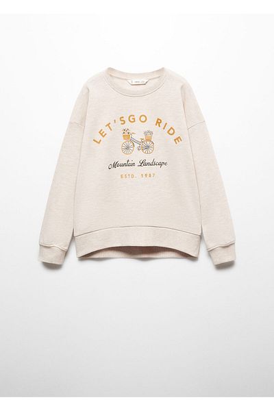 MANGO Girl's Sweatshirt - Sand67940653
