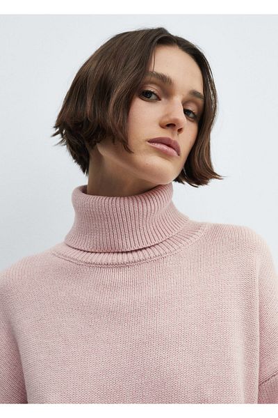 MANGO Woman Women's Pink Sweater -67084049