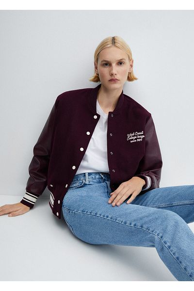 MANGO Rote, dunkle Damenjacke -67090451
