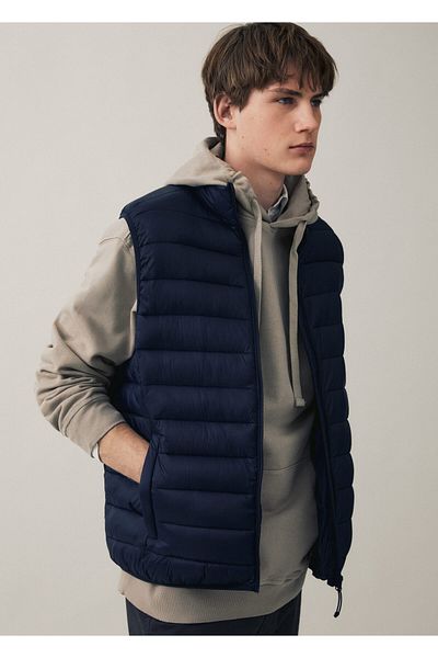 MANGO Woman Тъмно син елек за момче -67160470