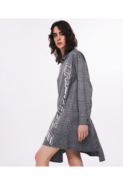 Twist Gray Woven Dress