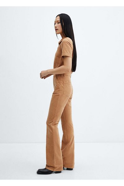 MANGO Dark Camel Women's Jumpsuit -67150256
