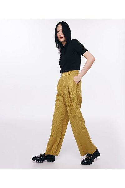 Twist Yellow Woven Trousers