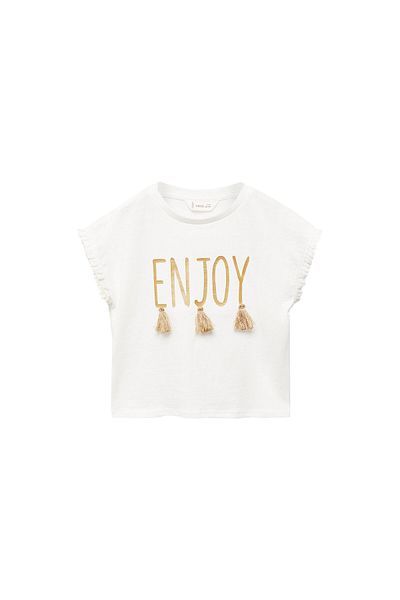 MANGO Woman Tricou alb pentru fetiță -67016009