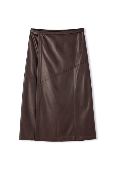İpekyol Leather Brown Skirt