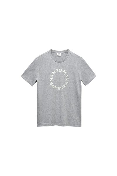 MANGO Man Ανδρικό T-Shirt γκρι μεταλλικό -57031176