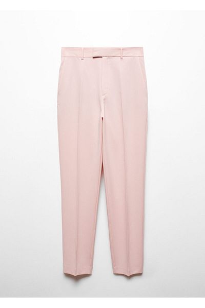MANGO Woman Pastelově růžové dámské kalhoty -67960666