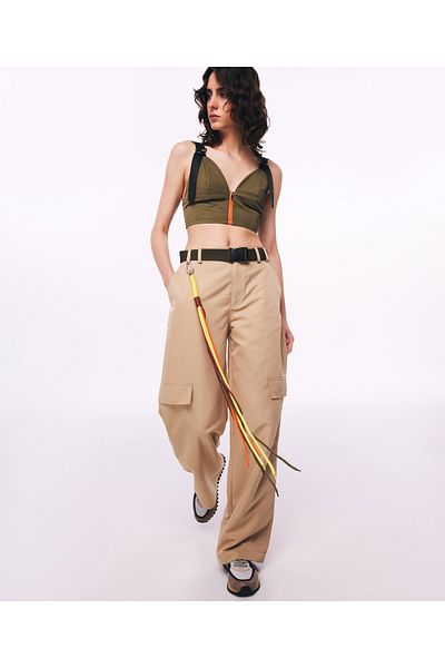 Twist Beige Woven Trousers