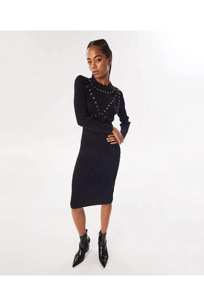 Twist Black Knitwear Dress