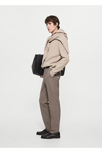 MANGO Woman Ανδρική ζακέτα μπεζ - Μοντέλο 67064450