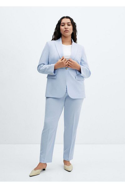 MANGO Woman Égszínkék női nadrág - 67960666