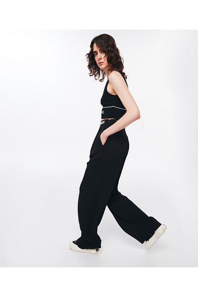 Twist Black Woven Trousers
