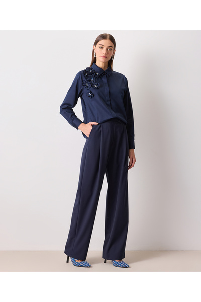 İpekyol Navy Blue Woven Shirt