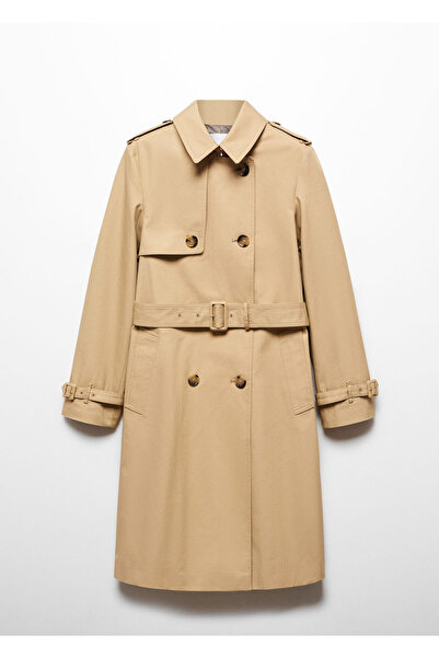 MANGO Woman 67984018 Model Bej Trench damă 