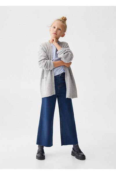 MANGO Woman Light Gray Girl's Cardigan -67150678