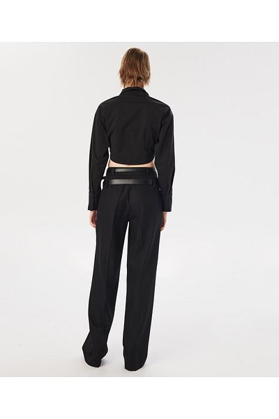 Twist Black Woven Trousers
