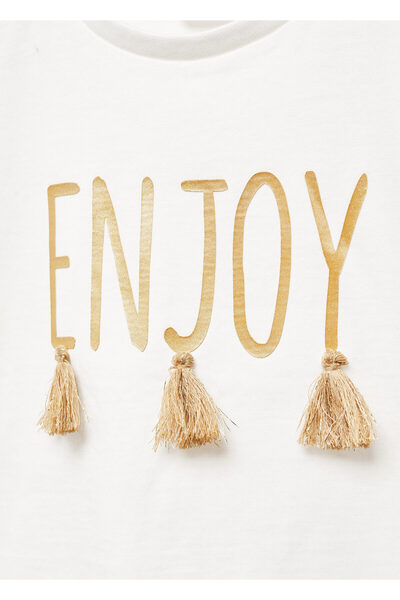 MANGO Woman Kırık Beyaz Kız Bebek T-Shirt 67016009