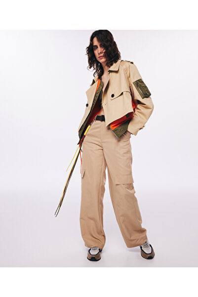 Twist Beige Woven Trousers