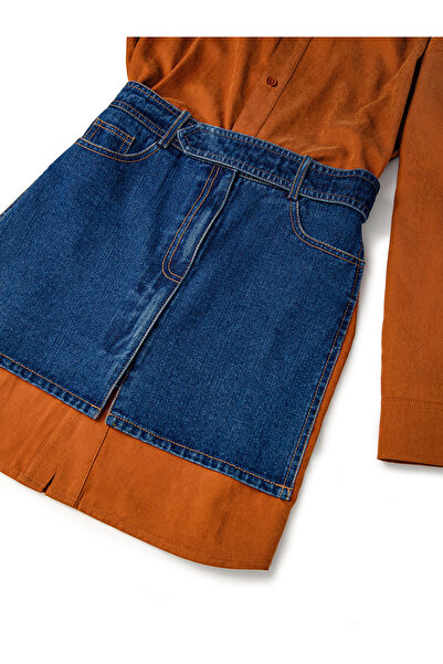 Twist Denim Brown Dress