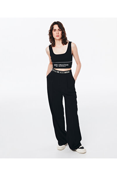 Twist Black Woven Trousers