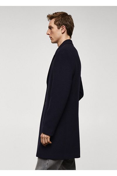 MANGO Woman Ανδρικό παλτό Navy Blue67720628