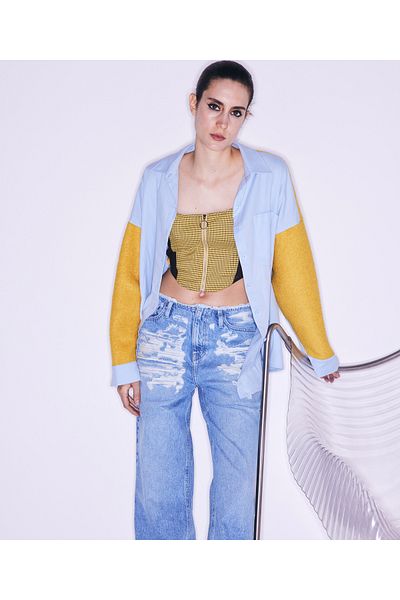 Twist Blue Woven Shirt