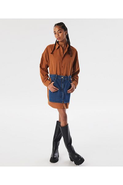 Twist Denim Brown Dress