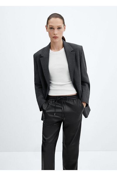 MANGO Women's Black Trousers -67290467