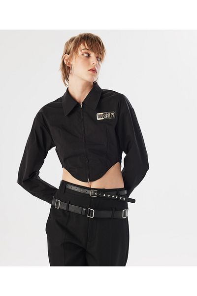 Twist Black Woven Shirt