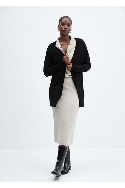 MANGO Woman Women's Black Cardigan -67250463