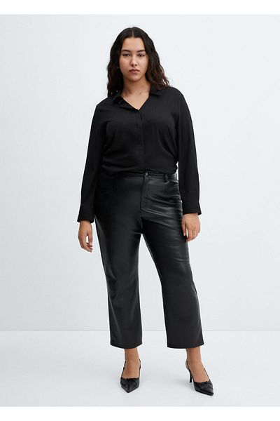 MANGO Woman Women's Black Trousers -67140464